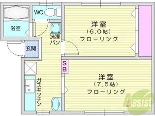 広岡ハイツ【3階】の間取り