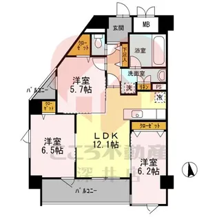 セイクレッド【6階】の間取り