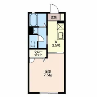 ルミエールK A【1階】の間取り
