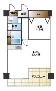 カルマーレ難波west【3階】の間取り
