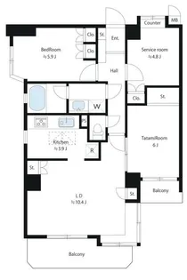 田端パインマンション高台通り【1階】の間取り