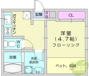 中野ハイツB【2階】の間取り