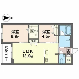 ウィズプラス等々力【1階】の間取り