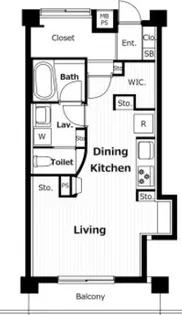 東京都新宿区若松町【マンション】の間取り