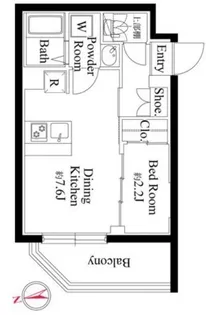 ルネサンスコート目黒南【2階】の間取り