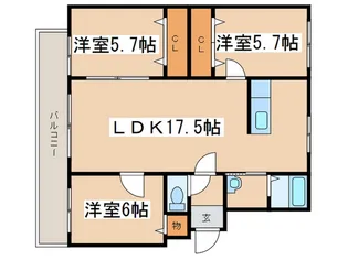 パークハイツH【4階】の間取り