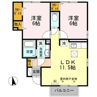 ビーハウス有田 B【1階】の間取り