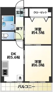 横浜西口スカイハイツ【3階】の間取り