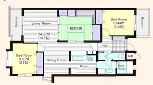 ベルフォーレ 等々力【3階】の間取り