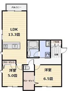 リシェス弥栄【1階】の間取り