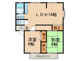 サンビレッジ生駒【2階】の間取り