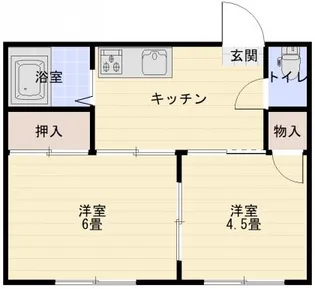 薄葉東コーポD棟【1階】の間取り