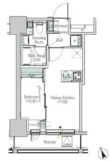 ONE ROOF RESIDENCE ASAKUSABASHI【7階】の間取り