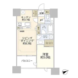 シティハウス四谷津の守坂【12階】の間取り