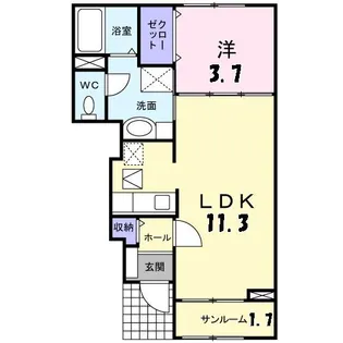 プルミエB【1階】の間取り