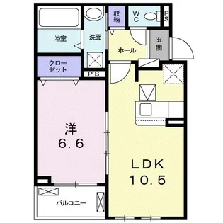クレシア菱木【1階】の間取り