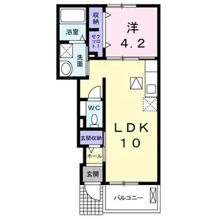 パラディーゾ成田【1階】の間取り