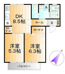 コーポファミールIII【1階】の間取り