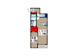 ビューノ中浦和【2階】の間取り