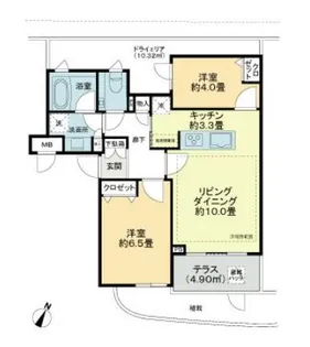 ロイヤルシーズン新宿柏木【1階】の間取り