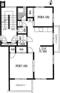 相生山団地43棟【3階】の間取り
