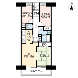 URコンフォール横須賀本町【9階】の間取り