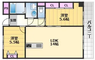 メゾン中塚【1階】の間取り