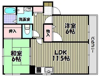 エトワール北野田【2階】の間取り