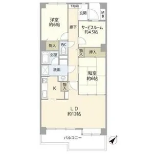ライオンズマンション南市川【8階】の間取り