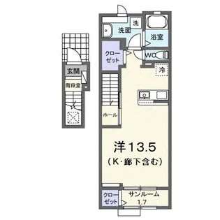 ラ・カサ・デ N【2階】の間取り
