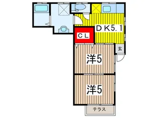 フラット坂野【1階】の間取り