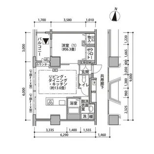 東雲キャナルコートCODAN19号棟【13階】の間取り