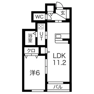 ヴィラージュ新田I【1階】の間取り