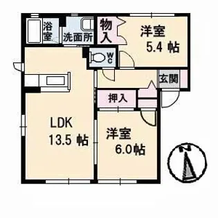 シャーメゾン平【1階】の間取り