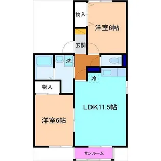 セジュール忠【2階】の間取り