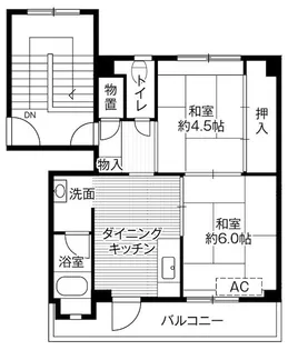 ビレッジハウス津沢2号棟【1階】の間取り