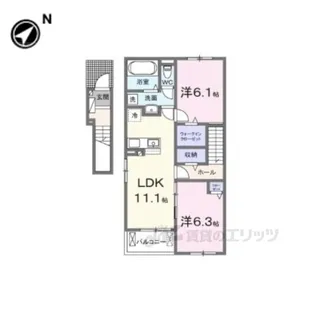フレッシュハウス2【2階】の間取り