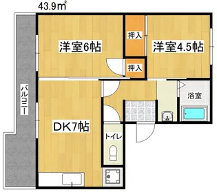 ハイツカームネス【4階】の間取り