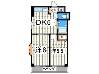 コスモハイツ上原【7階】の間取り