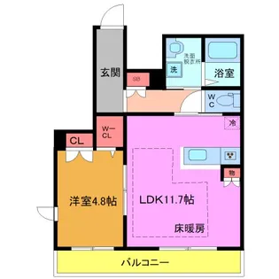 Avenir(アヴェニール)門前仲町【2階】の間取り