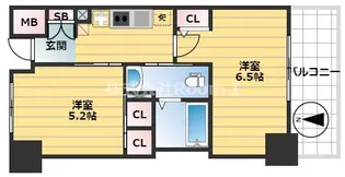 エステムプラザ大手前エヴァース【8階】の間取り