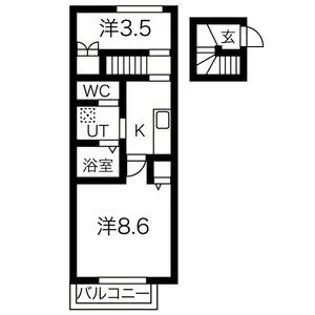 sacrale(サクラーレ)西古川【2階】の間取り