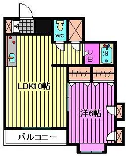 ホワイトメゾン南与野【6階】の間取り