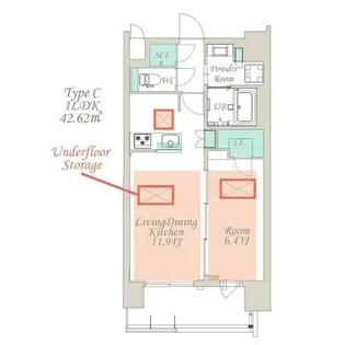 スプランディッド江東住吉【6階】の間取り