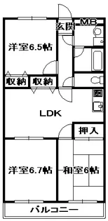 リバーコート三田【4階】の間取り