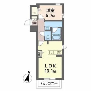 弓張月 上杉【1階】の間取り