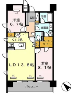 ロイヤルパークス豊洲【3階】の間取り
