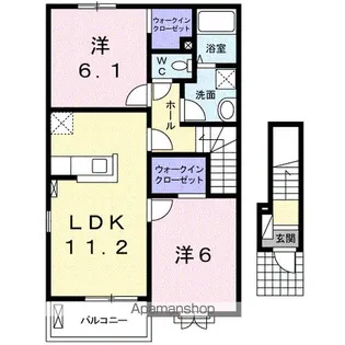 ル ヴォン ドゥ【2階】の間取り