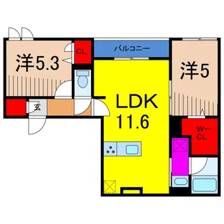 セレスティア柴又II【2階】の間取り