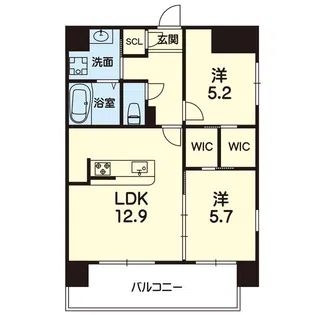 ライズ世安【5階】の間取り